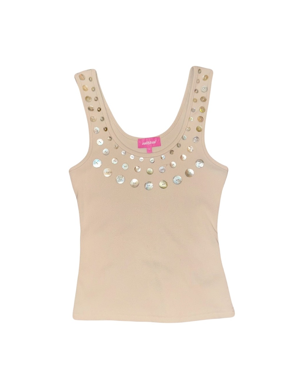 NWOT EDIKTED BEACH BABE SCOOP TANK TOP IN BEIGE // SIZE XS✨